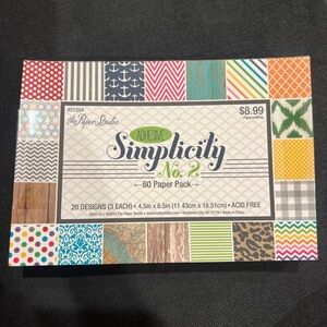 Vintage The Paper Studio Simplicity No. 2 Adhesive Paper Pack